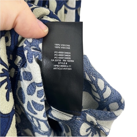 NWT Aritzia Sunday Best Navy Floral New Ruffle Wrap Mini Dress Women's Sz M - Picture 5 of 6